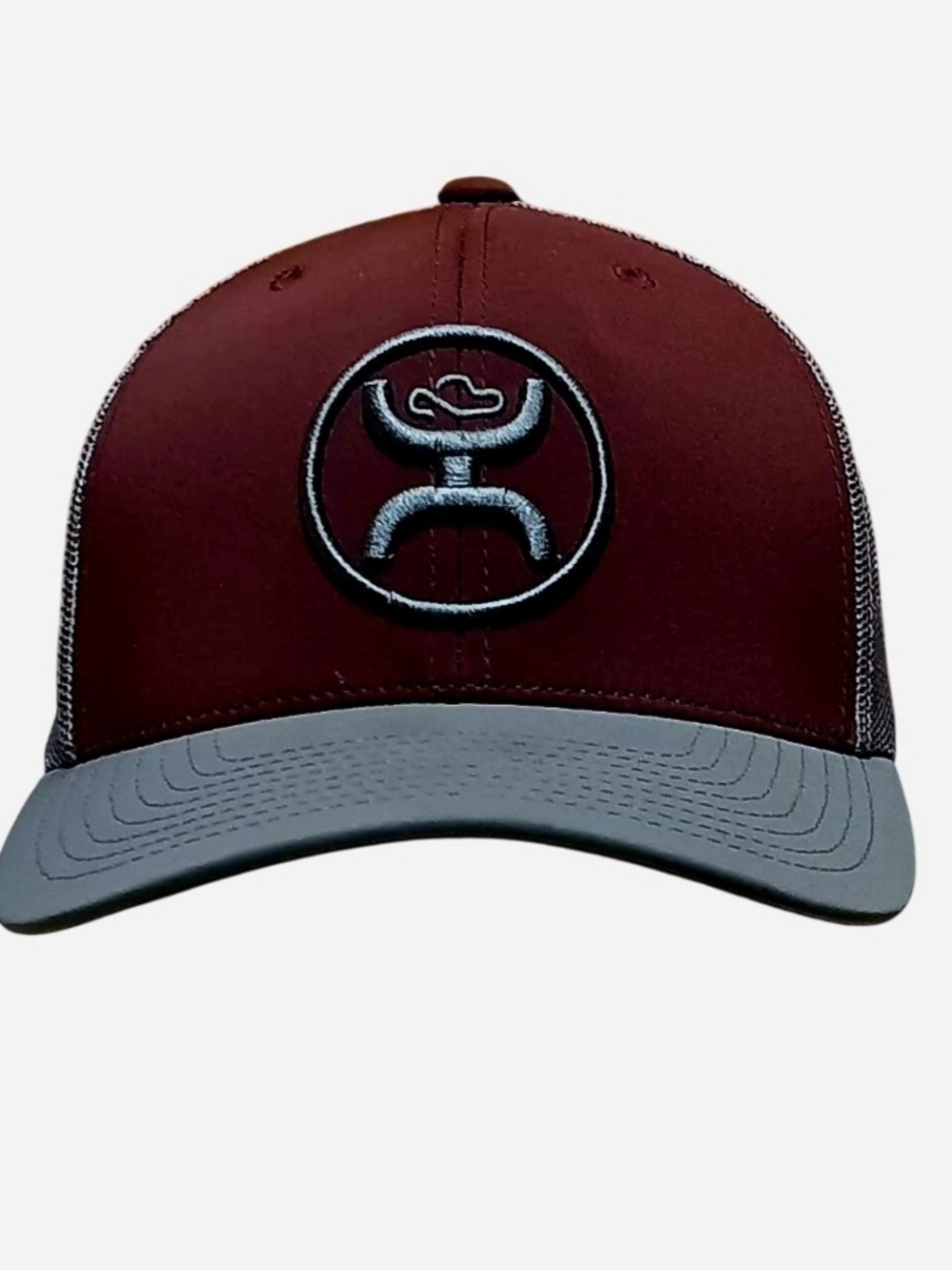 Hooey O Classic Maroon and Grey Mesh Snapback